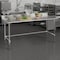Flash Furniture Reese 430 Stainless Steel 18 Gauge Open Base Kitchen Prep and Work Table w/4-in Backsplash NH-WT-3072-OG-B4-GG - alternate 4